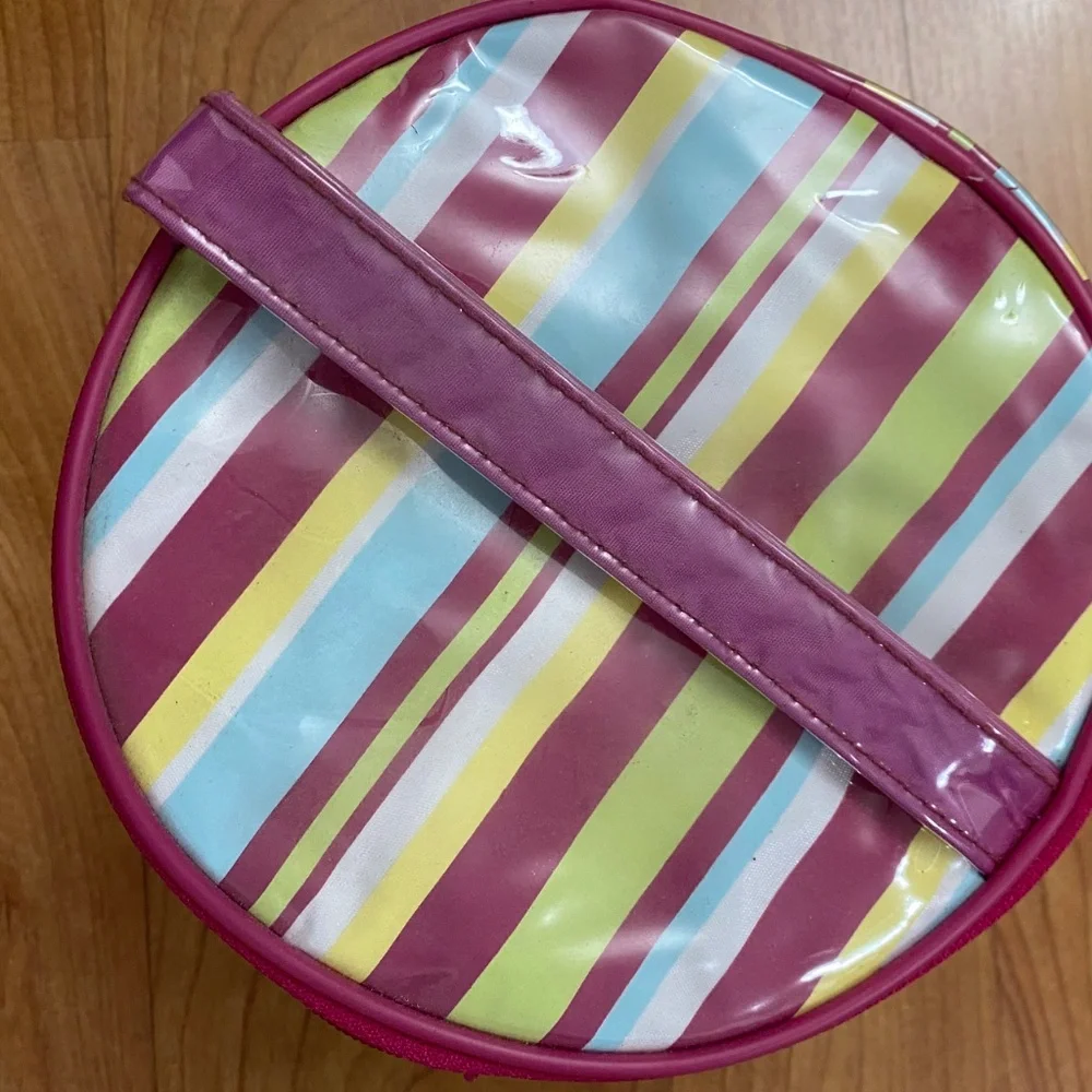Striped Round Cosmetics Bag by Glamour